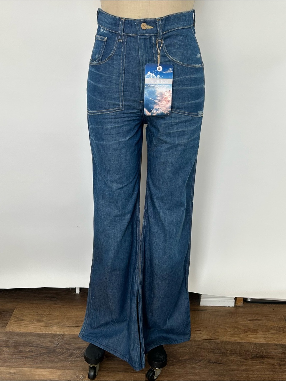 Indigo High-Rise Wide Leg Jeans